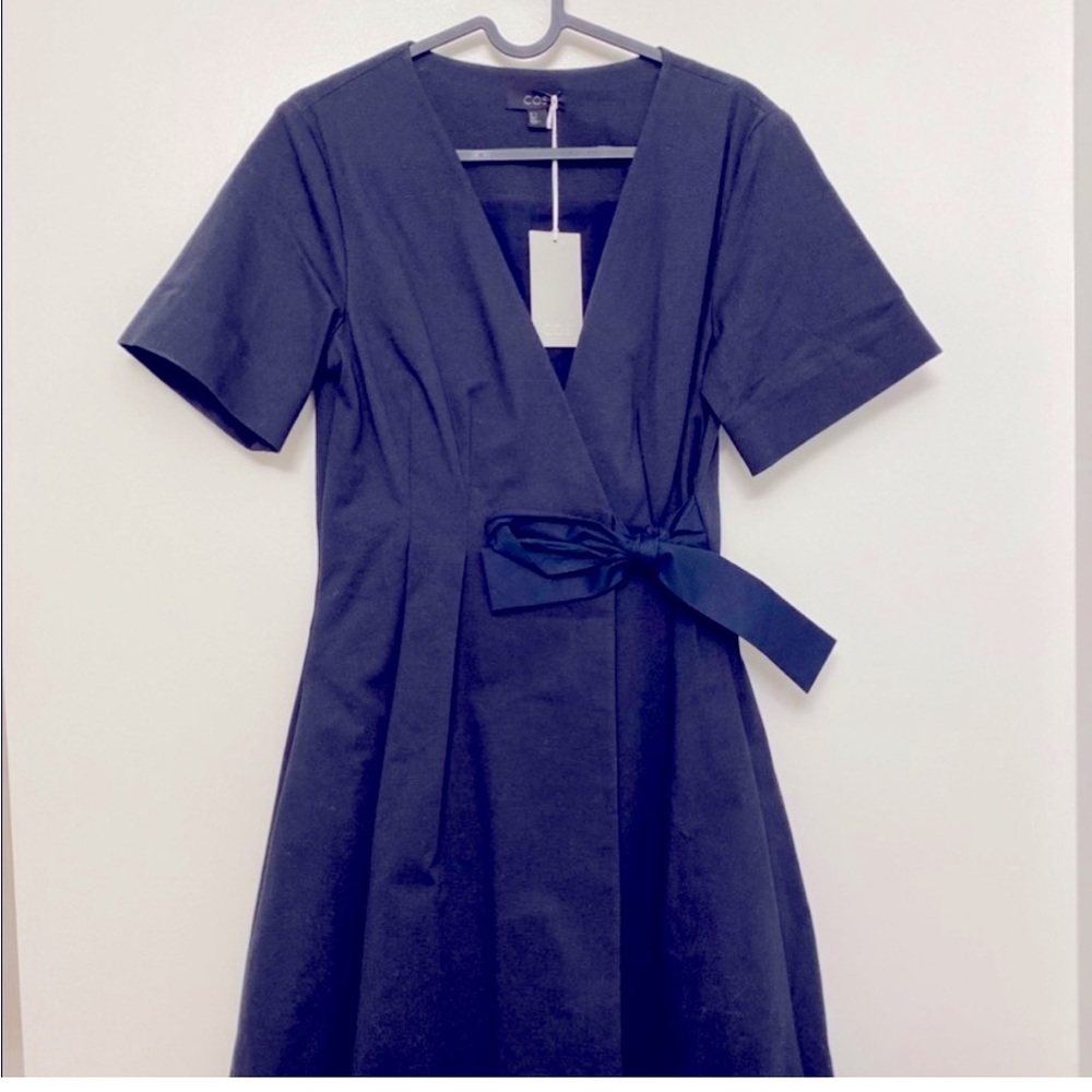 Cos Wrap Cocktail Dress in Navy